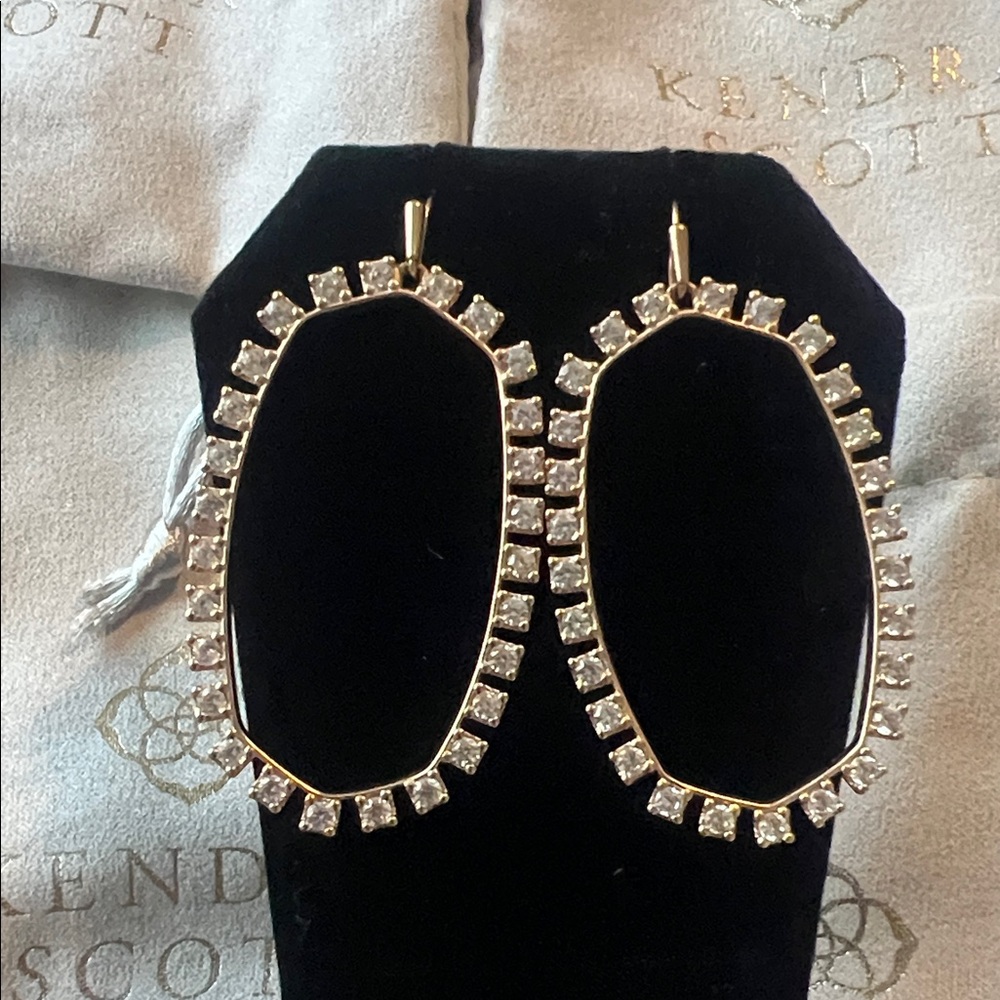 Kendra Scott Danielle Open Frame Crystal Earrings in Rose Gold